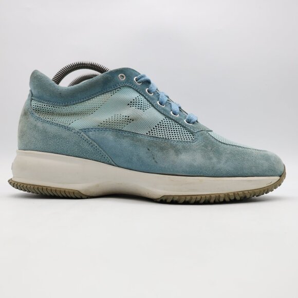 Hogan Interactive Sneakers Women's EU Size 39.5  Blue Suede Lace Up - Picture 1 of 10